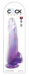 King Cock Clear Fioletowy Model 25 cm – Transparentna maszyna intymna z przyssawką