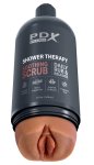 PDX Plug Shower Therapy Soothing Scrub – Dyskretna maszyna intymna, tan, system podciśnienia