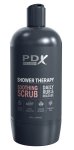 PDX Plug Shower Therapy Soothing Scrub – Dyskretna maszyna intymna, tan, system podciśnienia