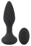 ANOS Plug Obrotowy Silikonowy – Spiralny model z pilotem bezprzewodowym, czarny, 15,1 cm