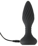 ANOS Plug Obrotowy Silikonowy – Spiralny model z pilotem bezprzewodowym, czarny, 15,1 cm