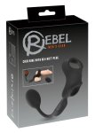 Rebel RC System – Pierścień intymny z wibrującą wtyczką, czarny, pilot, 33 cm