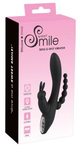 Sweet Smile Triple Stimulator – Model z 7 trybami wibracji, 3 strefy działania, fioletowy