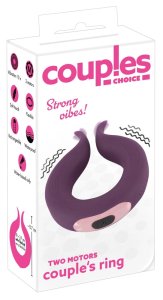 Couples Choice Two Motors – elastyczny pierścień z 2 silnikami, fioletowy, 10 trybów