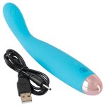 Cuties Mini Wibrator Stymulujący Niebieski 18,7 cm, 7 trybów, silikon medyczny, USB