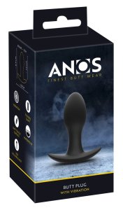 ANOS Mini Plug wibrujący z silikonu czarny, 20 trybów, wodoodporny, ładowanie USB