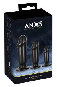 ANOS Plug Training Kit – Zestaw 3 elastycznych korków anatomicznych z PVC, czarne