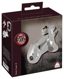 Fetish Collection Chastity Cage II – Metalowy system zabezpieczający, stal nierdzewna, 8,5 cm