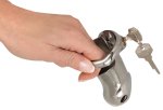 Fetish Collection Chastity Cage II – Metalowy system zabezpieczający, stal nierdzewna, 8,5 cm