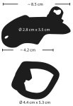 Fetish Collection Chastity Cage II – Metalowy system zabezpieczający, stal nierdzewna, 8,5 cm