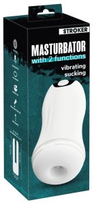 Stroker Model Dual White – System ssania i wibracji, wymienny rękaw, 21 cm