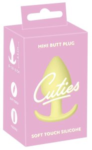 Cuties Korek Intymny Silikonowy Żółty – Stożkowy mini model, Silk Touch, 6,5 cm