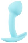 Cuties Korek silikonowy – Anatomiczny model zakrzywiony, niebieski, Silk Touch, 7,1 cm