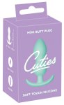 Cuties Korek silikonowy zielony – Smukły model anatomiczny, Silk Touch, 8,2 cm