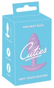 Cuties Korek Stożkowy z Rowkami – Fioletowy model silikonowy, Silk Touch, 7,5 cm