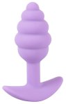 Cuties Korek Stożkowy z Rowkami – Fioletowy model silikonowy, Silk Touch, 7,5 cm