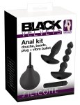 Black Velvets 4-częściowy Zestaw Intymny, silikon/ABS/PVC, czarny, z prysznicem i mini wibratorem