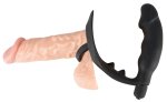 Black Velvets – Pierścień Wibracyjny z Anatomiczną Nakładką, czarny, silikon z powłoką PU