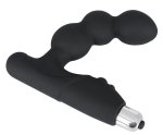 Rebel Zakrzywiony Stymulator Prostaty Kulisty, czarny, silikonowy, 14 cm, wibracje