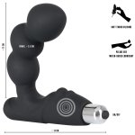 Rebel Zakrzywiony Stymulator Prostaty Kulisty, czarny, silikonowy, 14 cm, wibracje