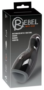 Rebel Intimate Device 3w1 Czarny 20cm – Wibracje, Grzanie do 40°C, System ruchu, silikon