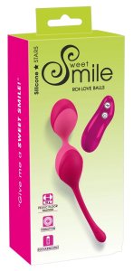 Sweet Smile Kulki Intymne Różowe, 7 trybów, pilot bezprzewodowy, silikon, ładowane USB, 21,1cm
