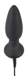 Black Velvets Rotacyjny korek analny z pilotem, 7 trybów rotacji, silikon, czarny, 14 cm