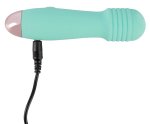 Cuties Zielony Mini Wibrator Rowkowany – 7 trybów, wodoodporny, USB, 12,5 cm, silikon