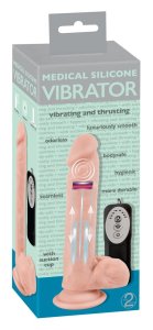 Medical Silicone Wibrator Wstrząsowy 21cm, 8 trybów, anatomiczny, przyssawka, silikon medyczny