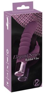 Elegant Series Rabbit Vibe Fioletowy – maszyna intymna, 15 trybów, silikon, ładowalna, 16 cm