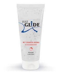 Just Glide Strawberry Żel nawilżający na bazie wody 200 ml – truskawkowy, wegański, do akcesoriów