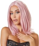Cottelli Accessories Peruka Bob Różowa 30cm – regulowana, syntetyczna, modny fason