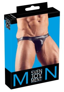 Svenjoyment Jockstrap męski czarny XL – elastyczne paski, błyszczący materiał