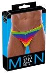 Svenjoyment Stringi męskie Rainbow 2XL, elastyczne paski, kolorowy motyw
