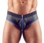 Svenjoyment Jockstrap M czarno-niebieski, neopren, zamek przód, otwarty tył