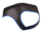 Svenjoyment Jockstrap M czarno-niebieski, neopren, zamek przód, otwarty tył