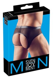 Svenjoyment Slipy męskie L siateczkowe, otwarty tył, wetlook, czarne