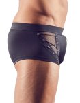 Svenjoyment Bokserki męskie czarne S z zamkiem, łańcuszkiem i siateczką fishnet