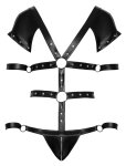 Svenjoyment Bondage Body męskie paski regulowane czarne S matowe z nitami