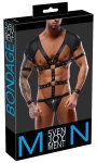 Svenjoyment Bondage Body Męskie Czarny L regulowane paski i system mocowań