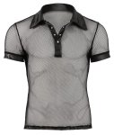 Svenjoyment Polo Mesh Czarna Koszulka Męska Siateczkowa S wet look i zatrzaski