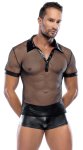 Svenjoyment Polo Mesh Czarna Koszulka Męska Siateczkowa S wet look i zatrzaski