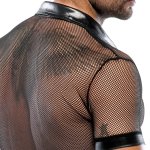 Svenjoyment Polo Mesh Czarna Koszulka Męska Siateczkowa S wet look i zatrzaski