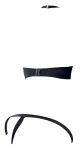 Cottelli Collection komplet bielizny otwarty biustonosz i stringi czarny 80B/M, metalowe detale