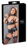 Cottelli Collection Bondage zestaw z koronką czarny L, regulowany z kajdankami i łańcuchami