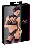 Cottelli Lingerie biustonosz koronkowy z kołnierzem i stringi 75B/S, paski do pończoch