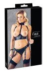 Cottelli Bondage komplet bielizny ouvert z paskami i zamkiem L, regulowane szelki