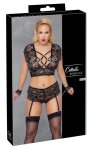 Cottelli Collection Bondage komplet koronkowy 4XL z kajdankami i ozdobnymi paskami