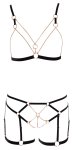 Cottelli LINGERIE komplet paseczków i łańcuszków z koronką S, odpinane elementy
