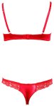 Cottelli Collection koronkowy komplet Lingerie 85B/L czerwony z otwartym biustonoszem